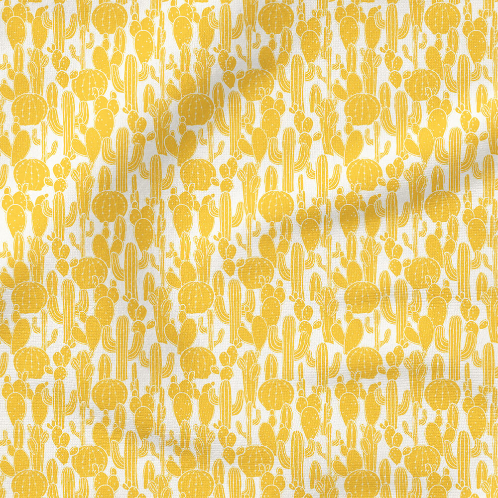 Cactus Patch (Sunshine Solid) | Botanical, Children Fabric Design | Hufton Studio